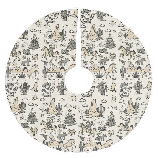 Howdy Feestdagen Cowboy Western Hand getekend Kerstboom Rok (Voorkant)