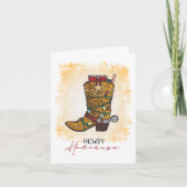 Howdy Feestdagen kerstlampjes Cowboy Boot (Voorkant)