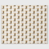 Howdy Feestdagen kerstlampjes Cowboy Boot Cadeaupapier (Vlak)