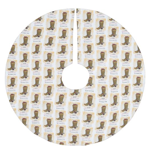 Howdy Feestdagen kerstlampjes Cowboy Boot Kerstboom Rok (Voorkant)