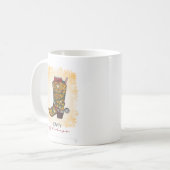 Howdy Feestdagen kerstlampjes Cowboy Boot Koffiemok (Voorkant links)