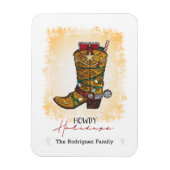 Howdy Feestdagen kerstlampjes Cowboy Boot Magneet (Verticaal)