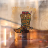 Howdy Feestdagen kerstlampjes Cowboy Boot Raamsticker (Vel 2)