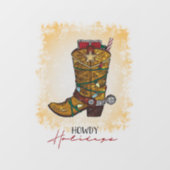 Howdy Feestdagen kerstlampjes Cowboy Boot Raamsticker (Vel)