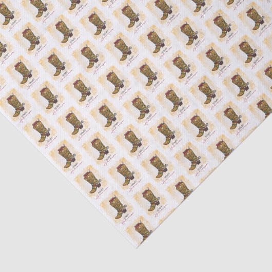 Howdy Feestdagen kerstlampjes Cowboy Boot Tissuepapier (Detail)