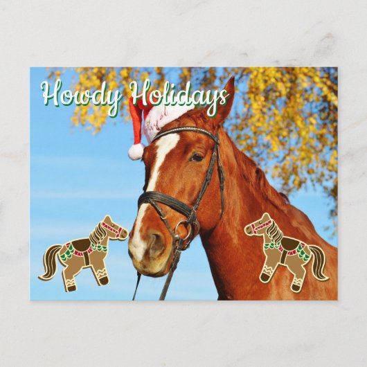Howdy Feestdagen -  Paardenkerst Briefkaart (Voorkant)