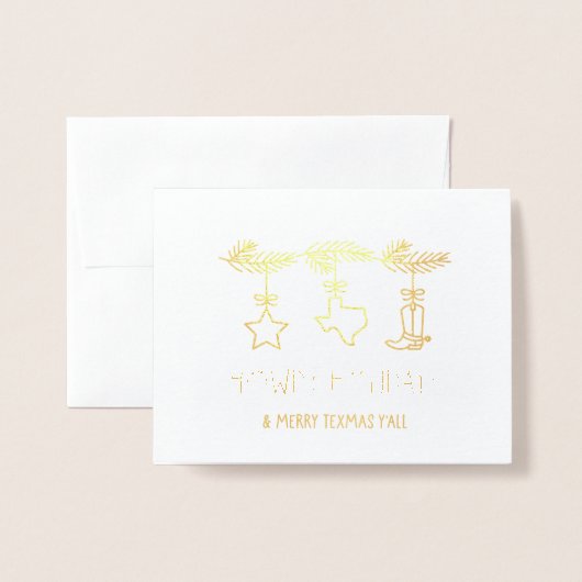 Howdy Feestdagen Texas Christmas Wenskaart Folie Kaarten (Voorkant met envelop)