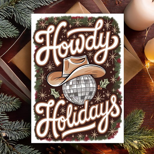 Howdy Feestdagen Western Cowboy Disco Ball Christm