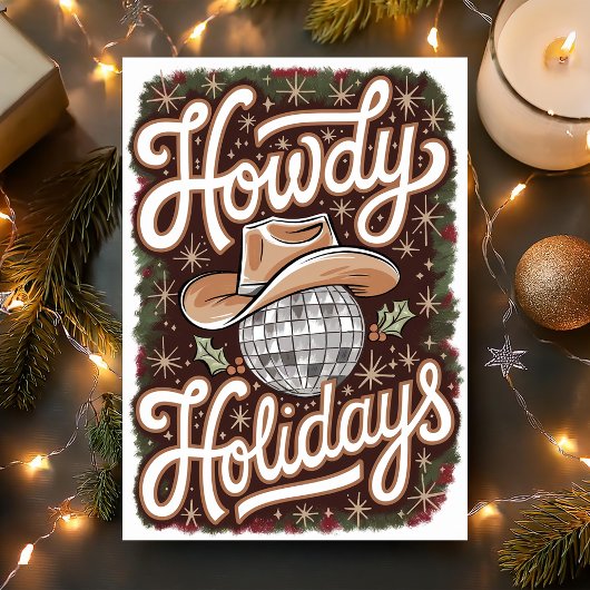 Howdy Feestdagen Western Cowboy Disco Ball Christm