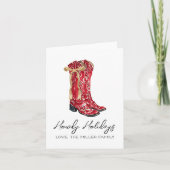 Howdy Feestdagen Westerne kerst Kaart (Voorkant)