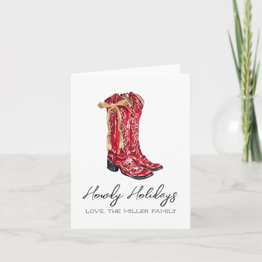 Howdy Feestdagen Westerne kerst Kaart (Voorkant)