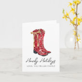 Howdy Feestdagen Westerne kerst Kaart (Gele Bloem)