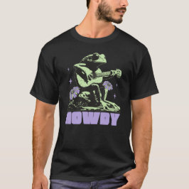 Howdy Frog speelt gitaar Schattige en eigenzinnig T-shirt