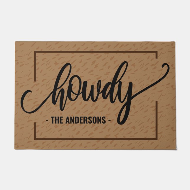 Howdy - Funny Personalize Welcome Deurmat (Voorkant)