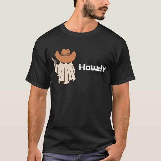 Howdy Funny Schattige Ghost Halloween T-shirt (Voorkant)