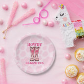 Howdy Galentine Roze Western Cowgirl Papier Bord (Feest)