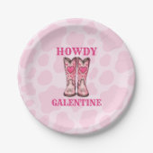 Howdy Galentine Roze Western Cowgirl Papier Bord (Voorkant)
