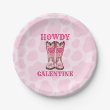 Howdy Galentine Roze Western Cowgirl Papier Bord