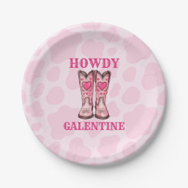 Howdy Galentine Roze Western Cowgirl Papier Bord