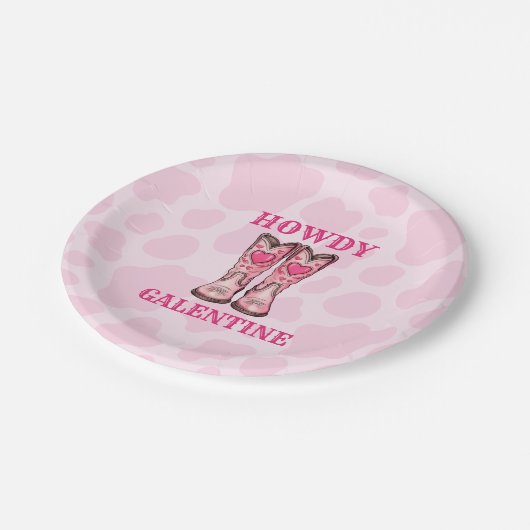 Howdy Galentine Roze Western Cowgirl Papier Bord (Gekanteld)