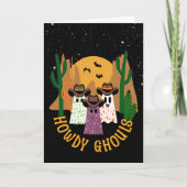 Howdy Ghouls Halloween Ghost Cowboy Kaart (Voorkant)