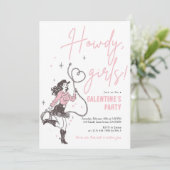 Howdy Girls Galentine’s Party Invitation Kaart (Staand voorkant)