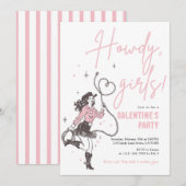 Howdy Girls Galentine’s Party Invitation Kaart (Voorkant / Achterkant)