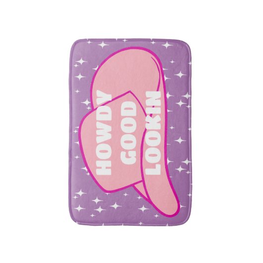 Howdy Goed Uiterlijk Rancher Cowboy Pet Lila Dorm Badmat (Voorkant Verticaal)