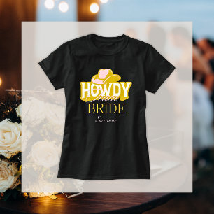 Howdy Gold Cowboy Pet Team Bruid Naam T-Shirt