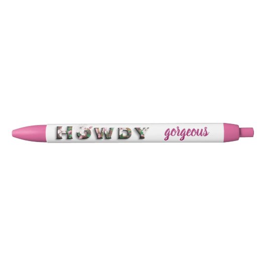 Howdy Gorgood Rustic Chic Floral Zwarte Inkt Pen (Voorkant)