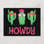 Howdy Grappig Western Cactus Cartoon Karakters Briefkaart (Voorkant)