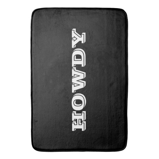 "Howdy" Greeting of Name, Black Badmat (Voorkant Verticaal)