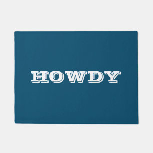 "Howdy" Greeting of Name, Ocean Blue Deurmat