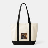 Howdy Harmonics: De met denim beklede Capybara Cro Tote Bag (Achterkant)