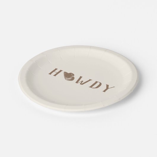 Howdy Hat My First Rodeo Birthday Neutral Party Papieren Bordje (Gekanteld)