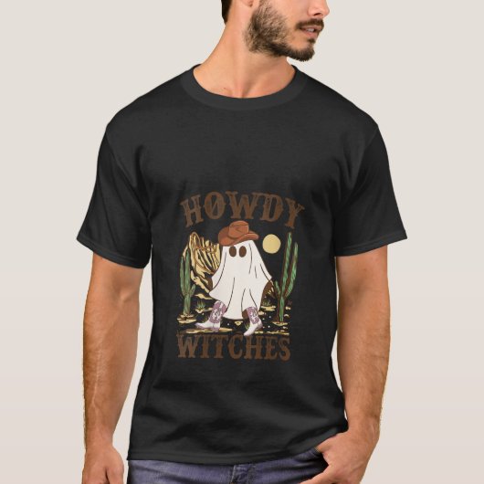 Howdy heksen spook Western cowboy grappig hallowee T-shirt (Voorkant)