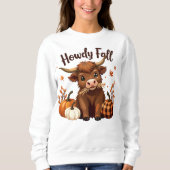 Howdy Herfst Highland Koe Herfst Herfst Thanksgivi Trui (Voorkant)