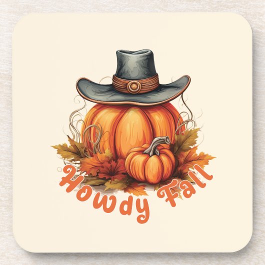Howdy Herfst - Rustieke herfstvibes Bier Onderzetter (Voorkant)