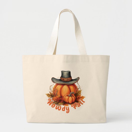 Howdy Herfst - Rustieke herfstvibes Grote Tote Bag (Voorkant)