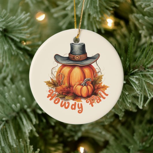 Howdy Herfst - Rustieke herfstvibes Keramisch Ornament (Boom)