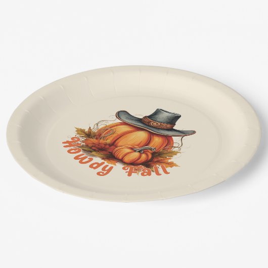 Howdy Herfst - Rustieke herfstvibes Papieren Bordje (Gekanteld)