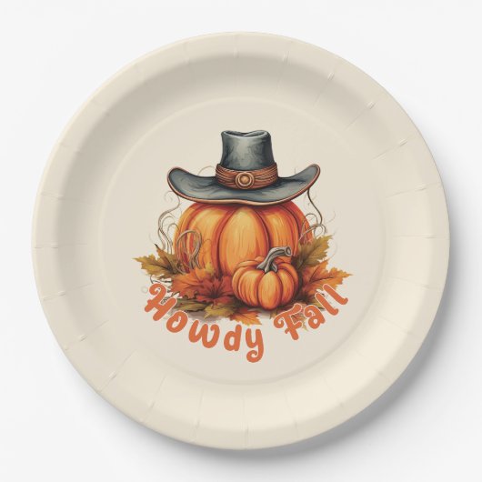 Howdy Herfst - Rustieke herfstvibes Papieren Bordje (Voorkant)