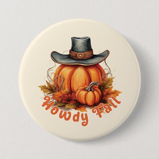 Howdy Herfst - Rustieke herfstvibes Ronde Button 7,6 Cm (Voorkant)