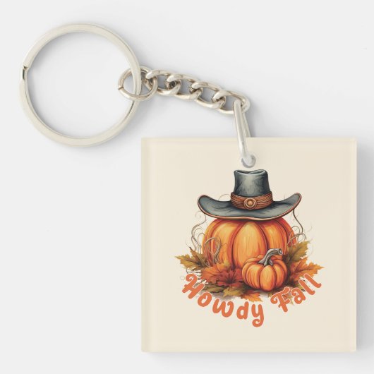 Howdy Herfst - Rustieke herfstvibes Sleutelhanger (Voorkant)
