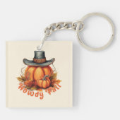 Howdy Herfst - Rustieke herfstvibes Sleutelhanger (Achterkant)