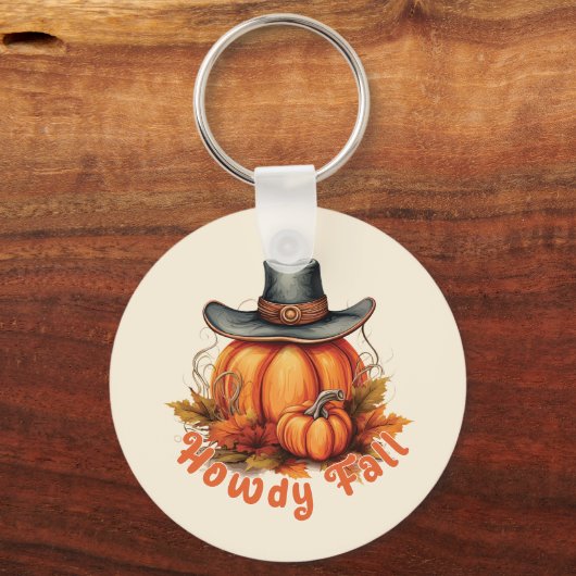Howdy Herfst - Rustieke herfstvibes Sleutelhanger (Achterkant)