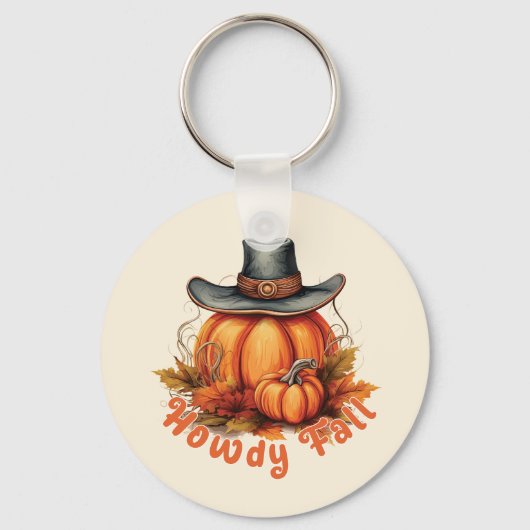 Howdy Herfst - Rustieke herfstvibes Sleutelhanger (Achterkant)