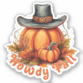 Howdy Herfst - Rustieke herfstvibes Sticker (Voorkant)