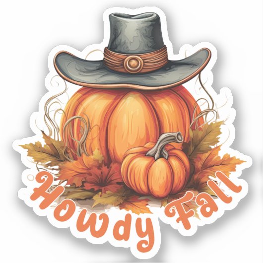 Howdy Herfst - Rustieke herfstvibes Sticker (Voorkant)