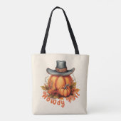 Howdy Herfst - Rustieke herfstvibes Tote Bag (Achterkant)